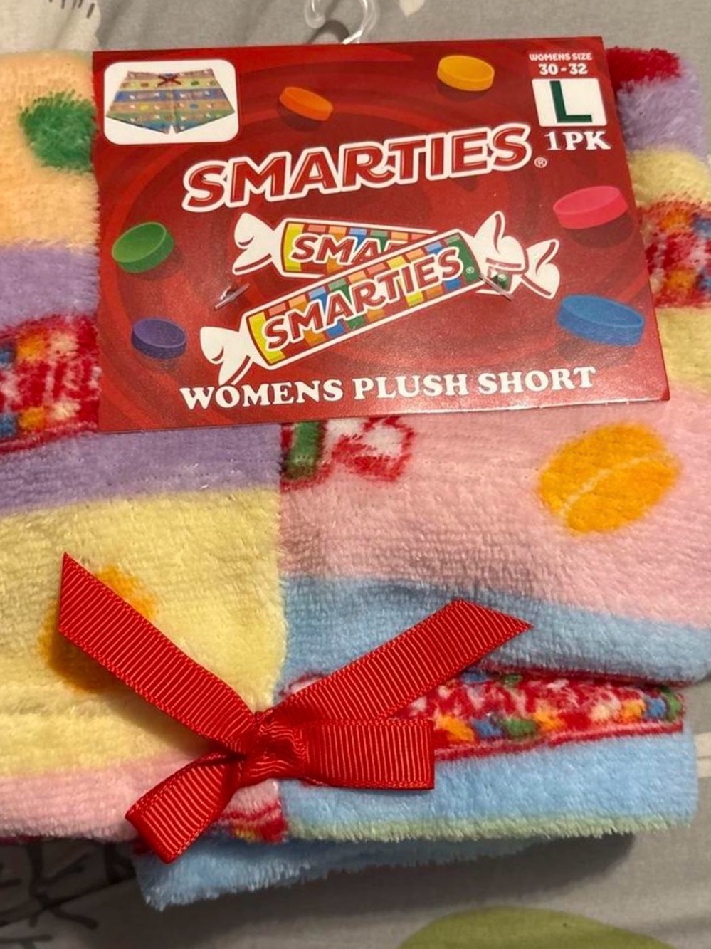 Smarties✨🩷🧡🩵Women's Plush High-Waist Lounge Shorts - Multicolor Dot